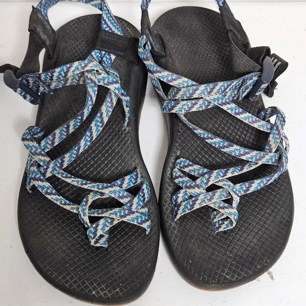 Chaco Sandals Womens 10 Blue Cloud 2 Z/Cloud Double Strap Toe Loop Athletic Hike